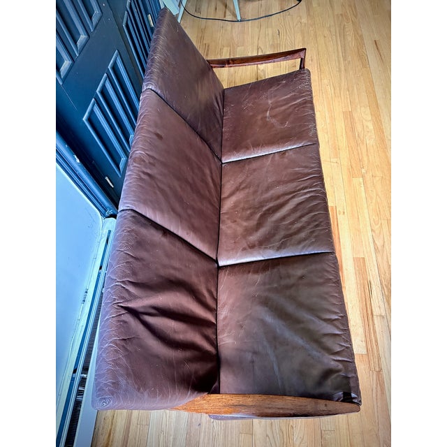 Mid-Century Danish Modern Rosewood 3-Seater Sofa With Cathedral Grain For Sale - Image 9 of 9