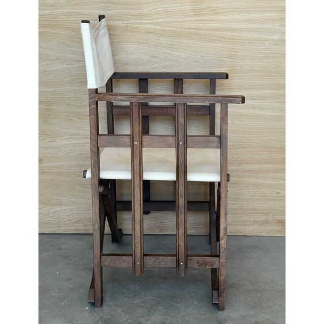 1930s 1930s Set of 5 Edwardian Canvas Directors Chairs, Loft and Garden Style Chairs For Sale - Image 5 of 11
