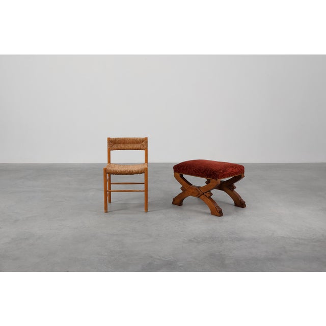 Belgium / 19th century / Footstool / oak and fabric / Gothic revival / Flemish A sculptural testament to 19th-century...