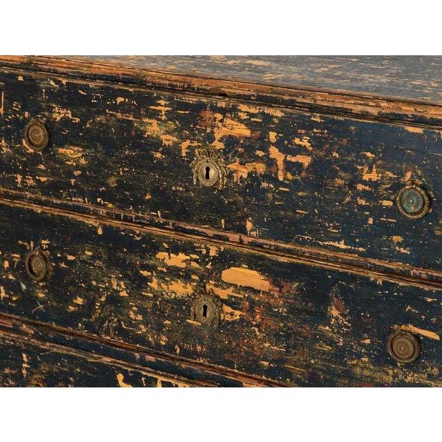 Wood Swedish Gustavian Style Black Chest on Chest, 21st Century For Sale - Image 7 of 11