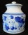 Italian Vintage Italian Blue & White Hand Painted Art Pottery Cannister Ginger Jar With Lid For Sale - Image 3 of 9
