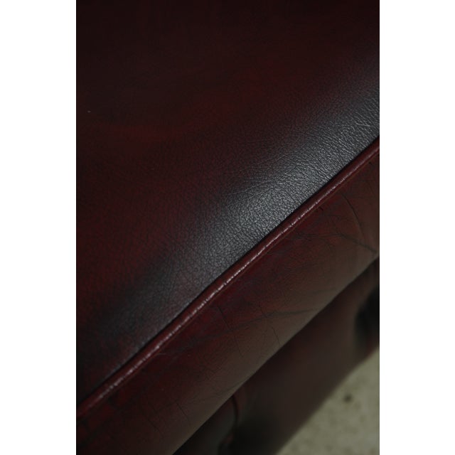 Chesterfield Tufted Leather English Loveseat For Sale - Image 10 of 18