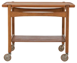 Scandinavian Bar Cart in Teak and Oak attributed to Hans J. Wegner, 1950s