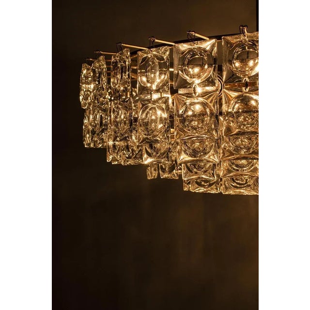 Metal Brass and Crystal Chandelier For Sale - Image 7 of 9