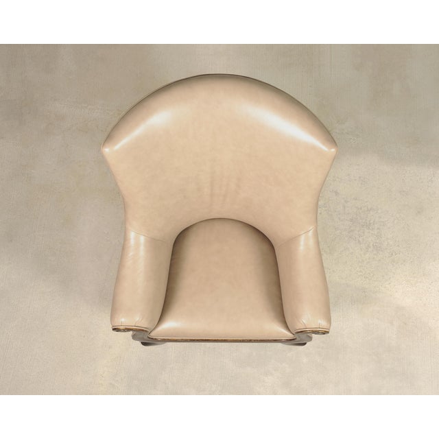 Wood Rose Tarlow Faringale Leather Wing Chair and Ottoman For Sale - Image 7 of 18