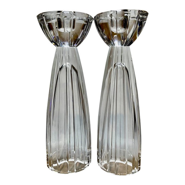 Vintage Marquis by Waterford Crystal Candlesticks / Bud Vases- a Pair For Sale