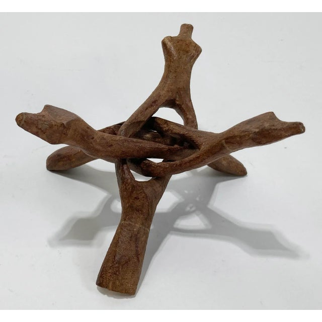 Late 20th Century Vintage Shell Encrusted Orb on Wood Stand For Sale - Image 5 of 6