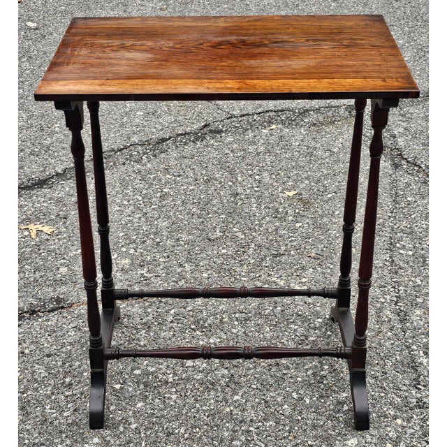 Wood Early 20th Cenrury Edwardian Walnut Side Table For Sale - Image 7 of 13