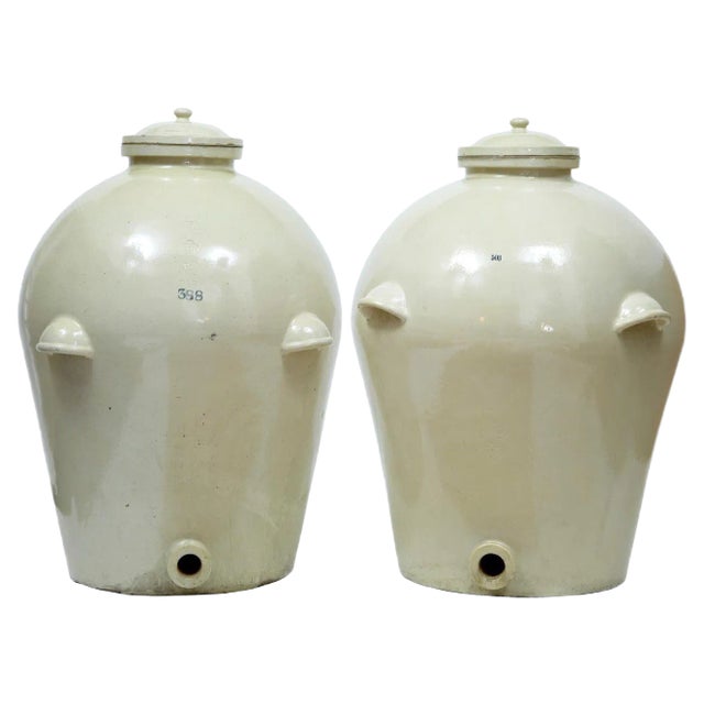 Vintage Stoneware Jars from Royal Doulton, Set of 2 For Sale