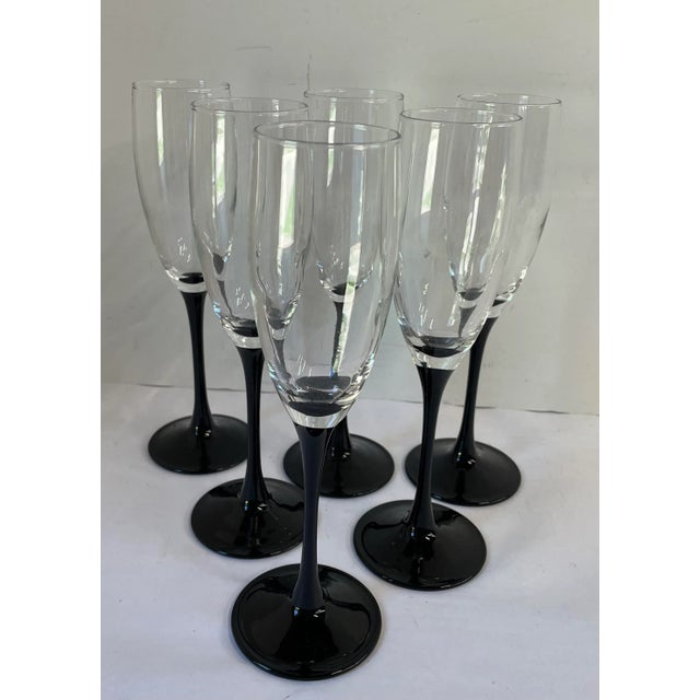 Pretty black stem wine glasses Med in France!