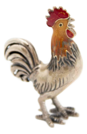 Perfectly Shaped Miniature Silver Rooster