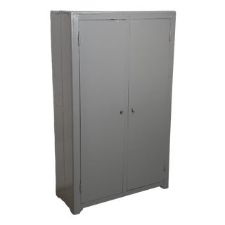 Curved Workshop Locker in Wood, 1950s For Sale