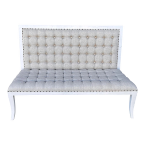 French Country High Back Tufted Settee