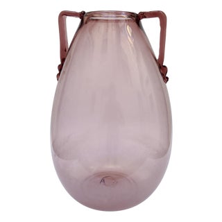 Monumental Murano Amethyst Blown Glass Vase by Vittorio Zecchin, 1930s For Sale