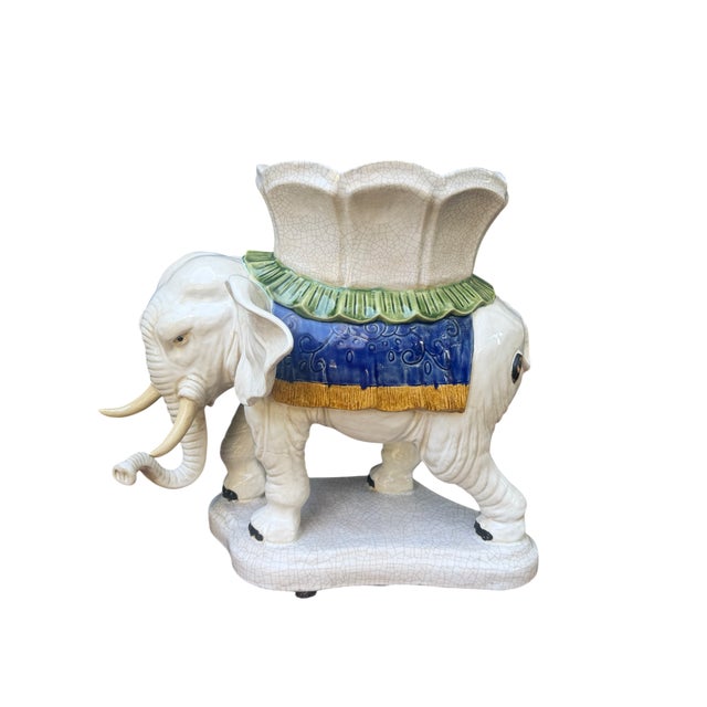 Late 20th Century Chinoiserie / Palm Beach Elephant Plant Stand For Sale - Image 12 of 12