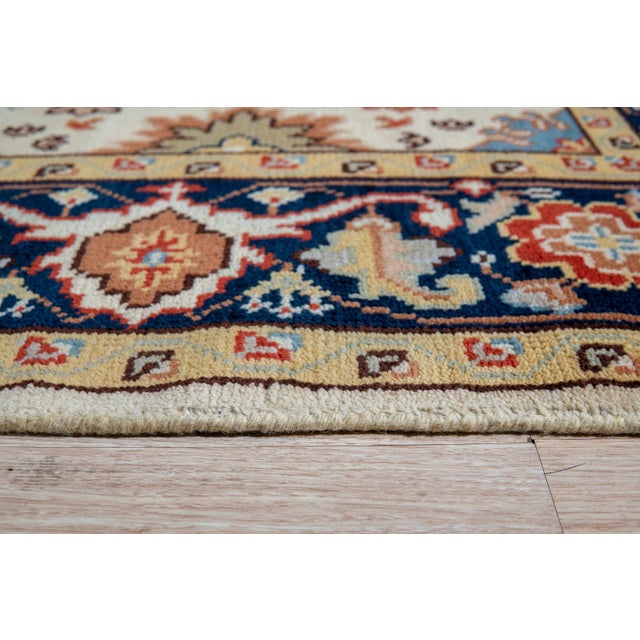 8x10 Violet Traditional Ivory Allover Floral Hand Knotted Wool Carpet Rug For Sale - Image 4 of 6