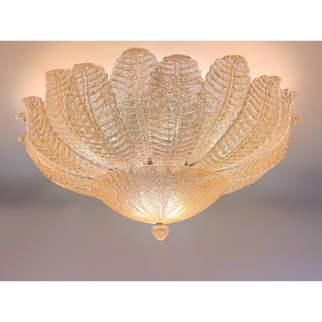 Murano Murano Flower Ceiling Lamp | Golden - Amber Art Glass For Sale - Image 4 of 8