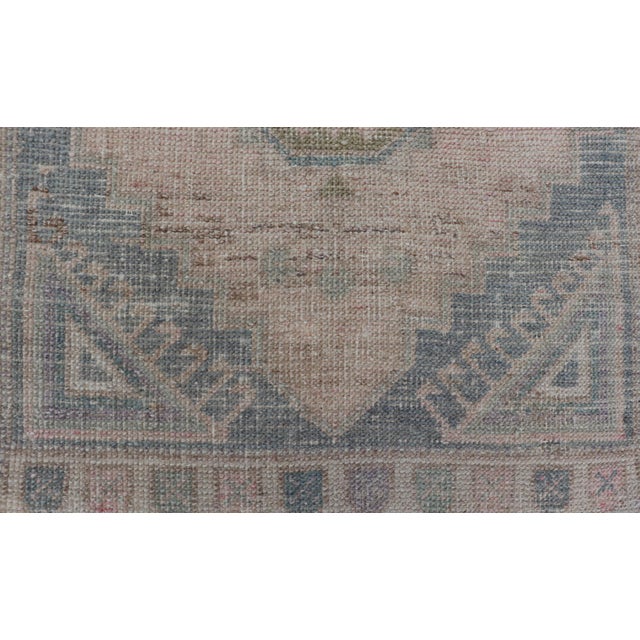 Vintage Turkish Oushak Rug With All-Over Sub-Geometric Medallion Design For Sale - Image 4 of 8