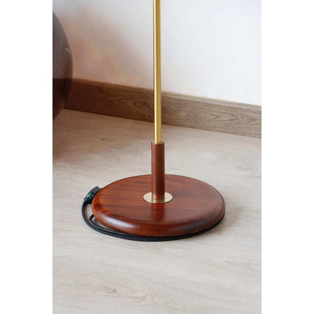 Vintage Scandinavian Teak, Bakelite and Brass Floor Lamp, 1960s For Sale - Image 4 of 16