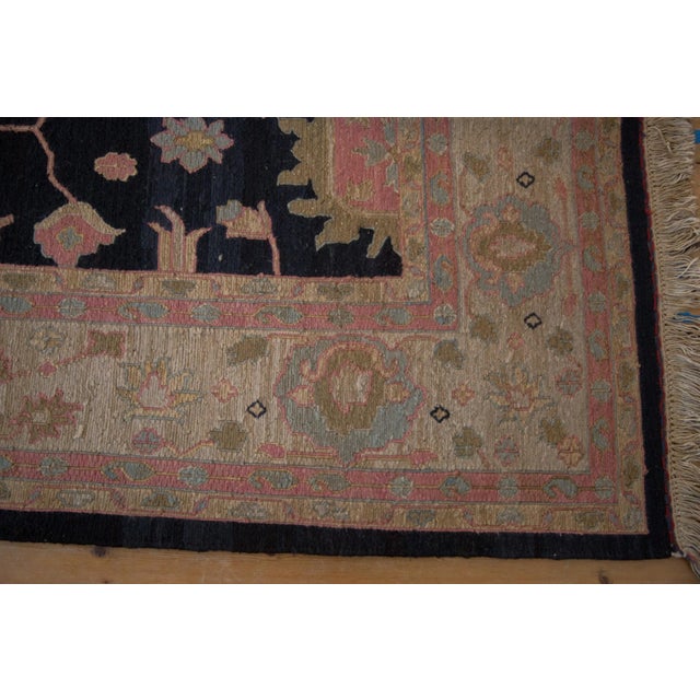 Textile Vintage Tea Washed Indian Sultanabad Soumac Design Rug - 9'3" X 11'9" For Sale - Image 7 of 11