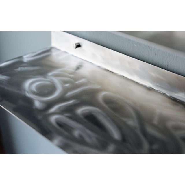 Large Wall Shelf in Brushed Stainless Steel by Form & Eisen For Sale - Image 9 of 18