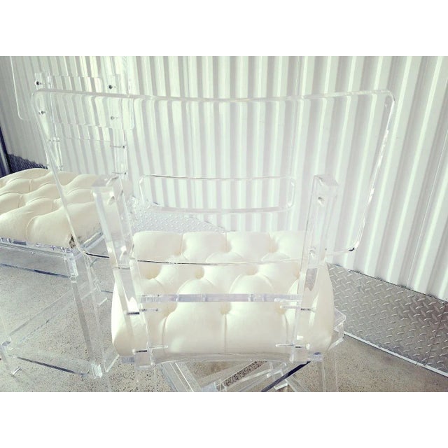 Vintage Modernist Custom Lucite Barstools - a Pair For Sale - Image 10 of 12