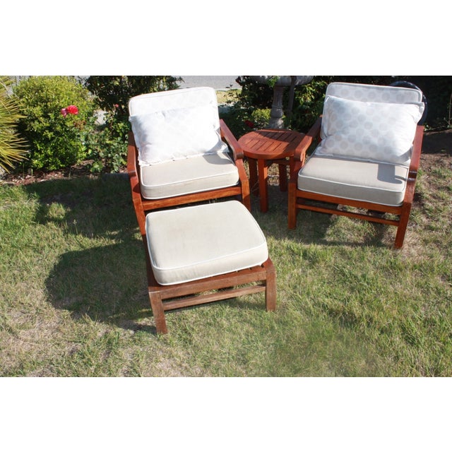 4Piece Teak Patio Conversation Set Chairish
