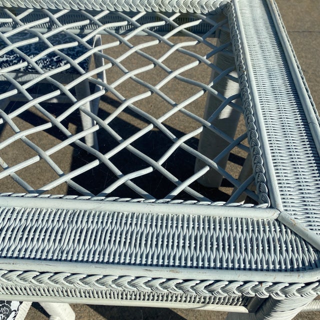 1970s Country White Wicker Dining Set - 5 Pieces For Sale In Atlanta - Image 6 of 10