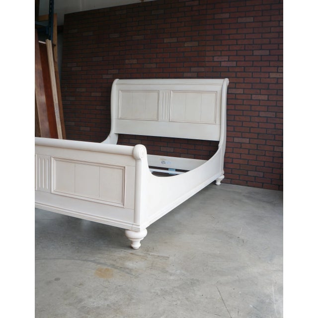Antique White Ethan Allen New Country Queen Sleigh Bed For Sale - Image 8 of 8