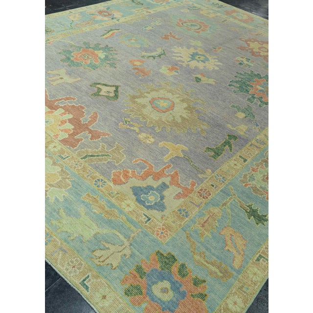 Textile Turkish Oushak Rug 9'3" x 11'11" #19217 For Sale - Image 7 of 8