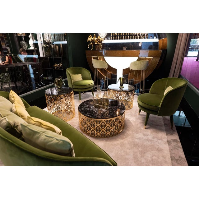 Marquina Black Marble & 24K Gold Arabesque Cabaret Coffee Table from VGnewtrend For Sale - Image 6 of 9