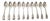 Antique Glasgow Sterling Silver Fiddle Pattern Dessert Spoons, 1825, Set of 19 For Sale