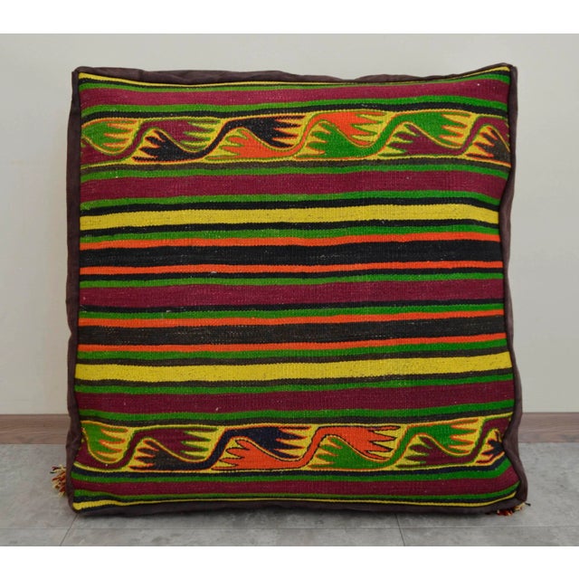 Handmade Wool Turkish Floor Pillow Cover | Chairish
