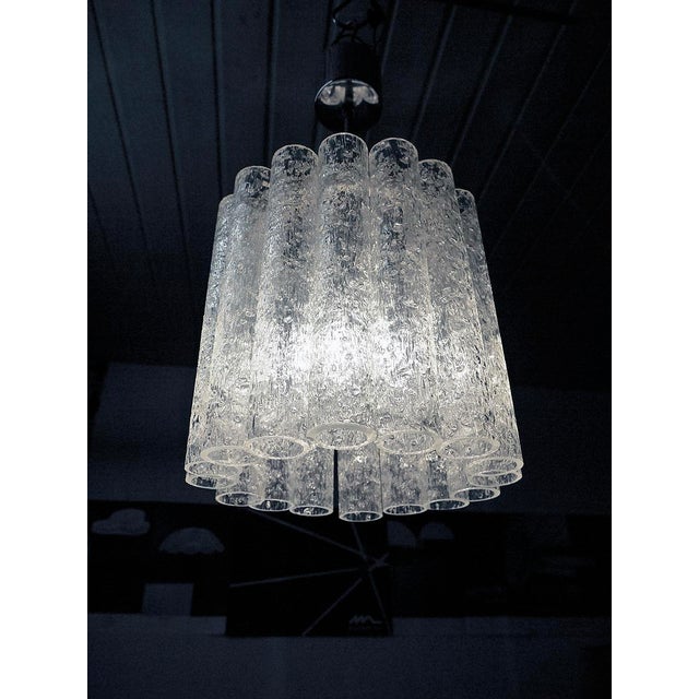 1960s German Murano Glass and Chrome Pendant Lamp from Doria Leuchten, 1960s For Sale - Image 5 of 7