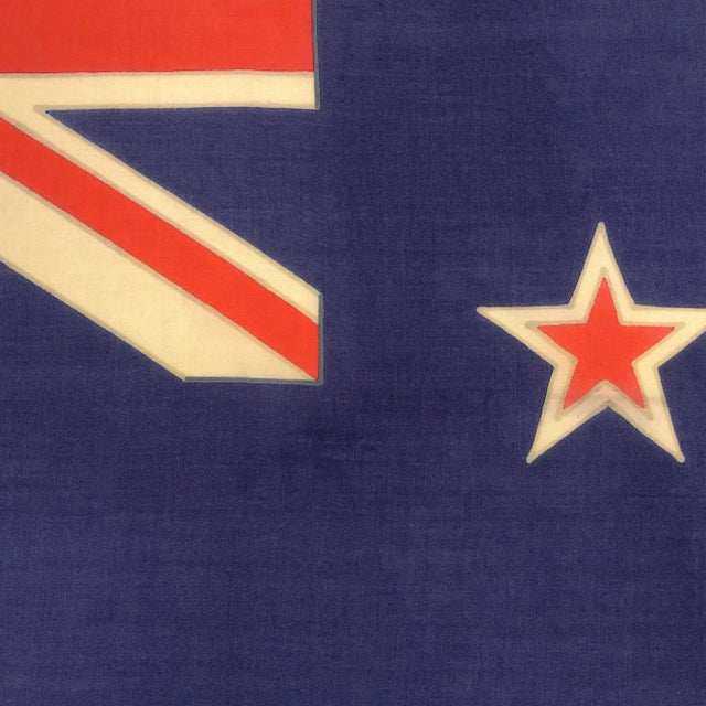 Large Vintage Wool Hand-Painted Flag of New Zealand For Sale - Image 4 of 6