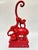 Hollywood Regency Chinoiserie Red Elephant & Monkey Sculpture Glossy Resin 1970s For Sale - Image 11 of 15