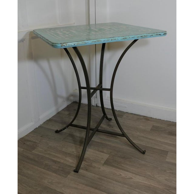 1950s French Enamel Bistro Table French Bistro Table a great fun piece would work well in the Garden, the table has iron...
