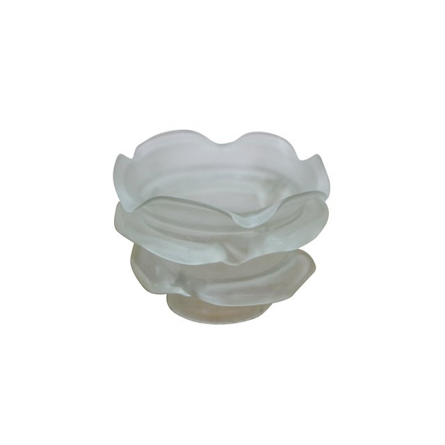 Traditional Antique Frosted Satin Glass Rose Flower Chandelier Lamp Shades 4" - Set of 2 For Sale - Image 3 of 9
