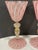 Mid-Century Modern Set of 2 Zanfirico Salviati Murano Style Pink Ribbon Glass Gold Dust Wine Glasses For Sale - Image 3 of 7