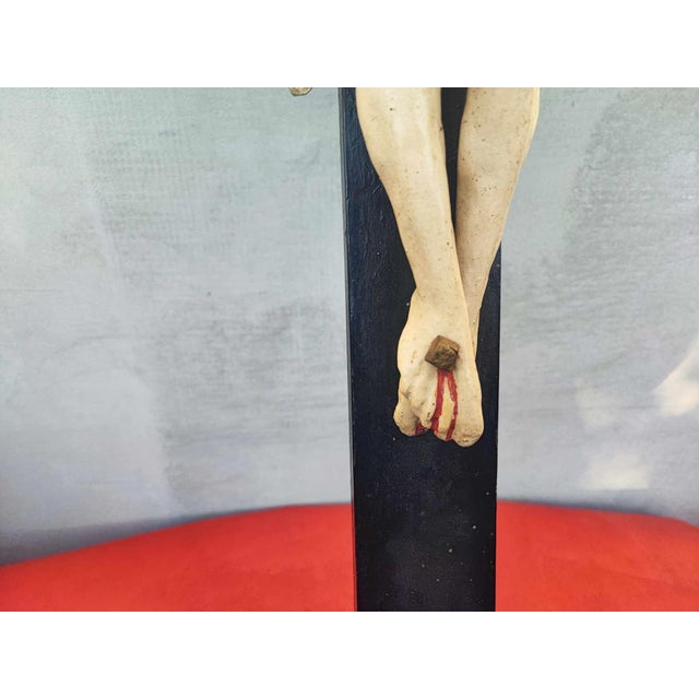 Wooden Cross of Saint Jesus, 1890s For Sale - Image 9 of 12