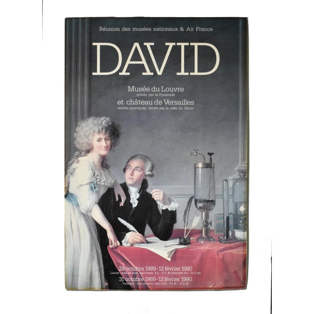 A vintage French cardboard museum poster for an exhibit of works by the painter Jacques-Louis David (1748-1825), which...