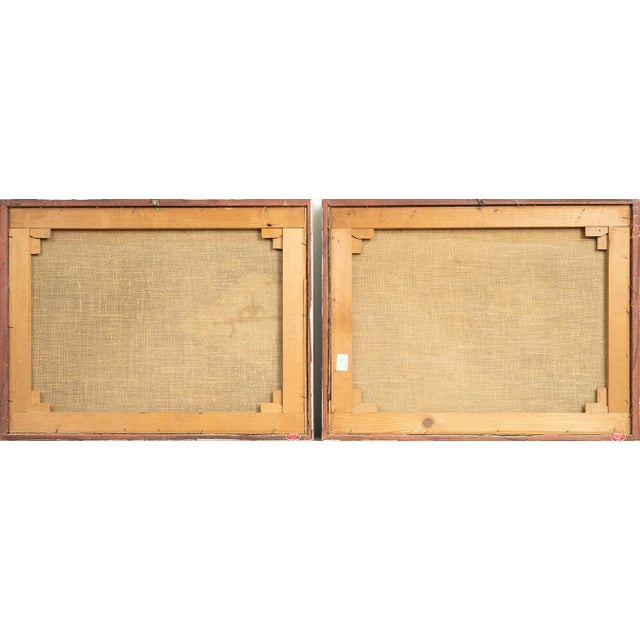 Unknown, Cherubs in Joyful Poses, 1800s, Oil on Canvas, Set of 2, Framed For Sale - Image 4 of 5