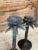 1980s Pair Vintage Coastal Rustic Metal Palm Tree Staggering Candlestick Holders For Sale - Image 5 of 11
