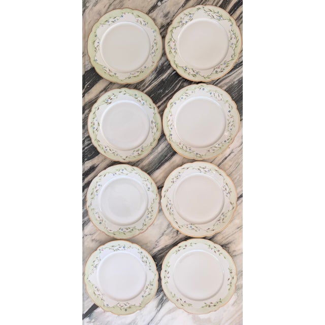 Antique Ginori Made in Italy Gold Gilt Hand Painted Plates - Set of 8 For Sale - Image 9 of 15