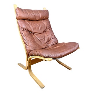 Siesta Leather Highback Chair by Ingmar Relling for Westnofa, 1960s For Sale