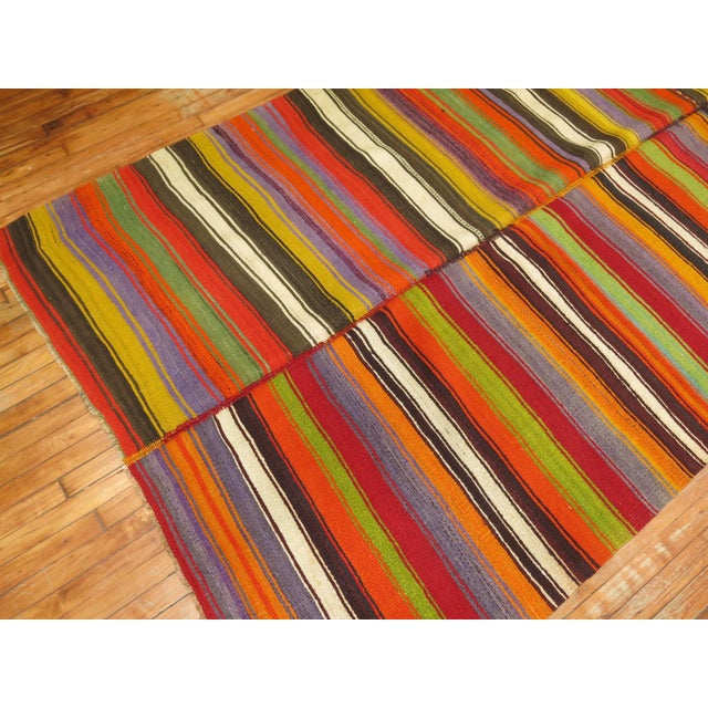 Late 20th Century Late 20th Century Zabihi Collection Kilim Gallery Runner - 5'5" x 11'8" For Sale - Image 5 of 8