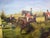 Green Huge Equestrian Fox Hunt Oil Painting, English Hunting Scene Art, Framed, Signed For Sale - Image 8 of 15