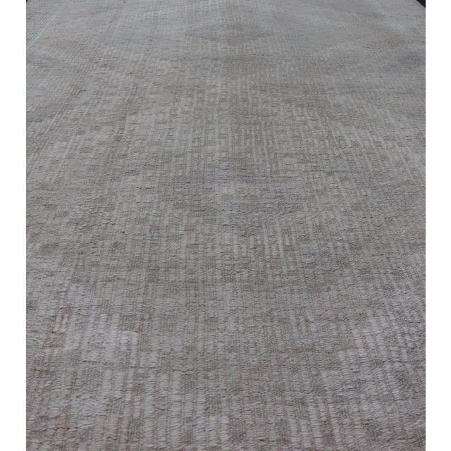 Mid 20th Century Vintage Hand Woven Turkish Embroidered Rug With Geometric Diamond Design For Sale - Image 5 of 12