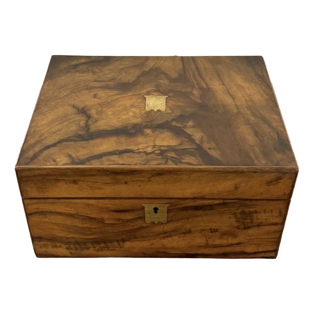 Antique Victorian Figured Walnut Writing Slope, 1860 For Sale