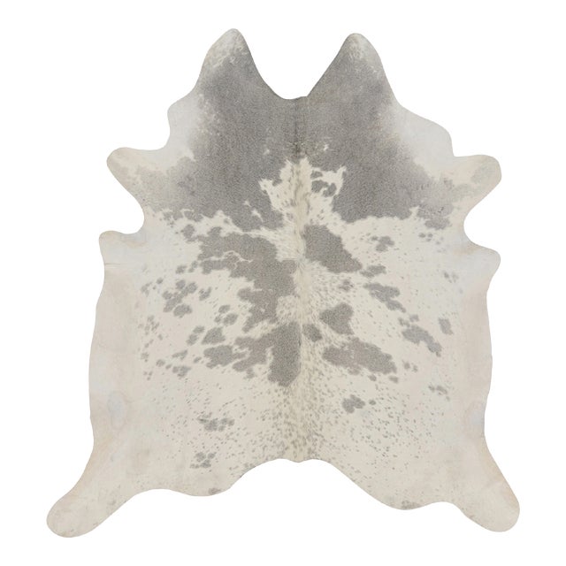 Rug & Kilim’s Cowhide Rug in Silver-Gray and White Tones For Sale